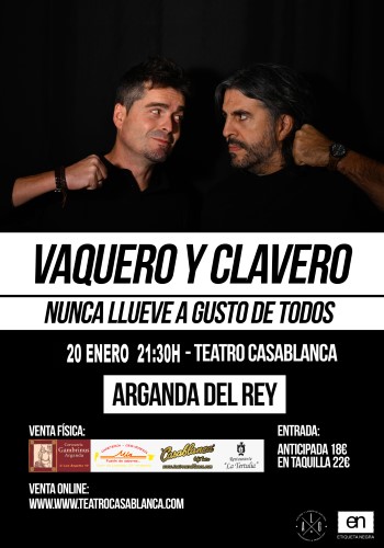 Cartel vaquero y clavero